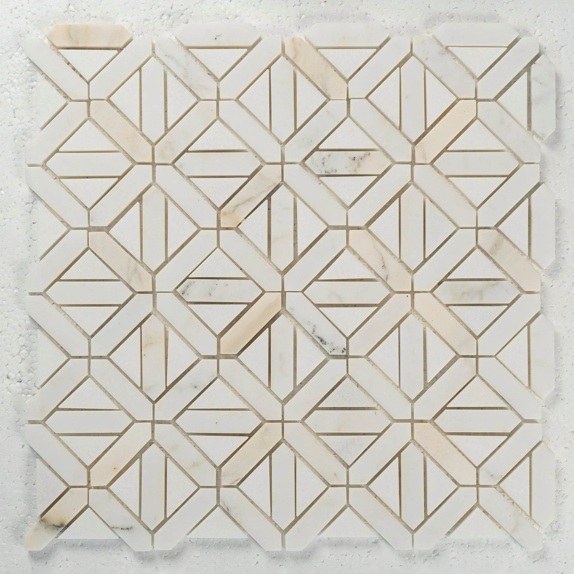 12 X 12 in. Calacatta Thassos White Polished Marble Mosaic Tile