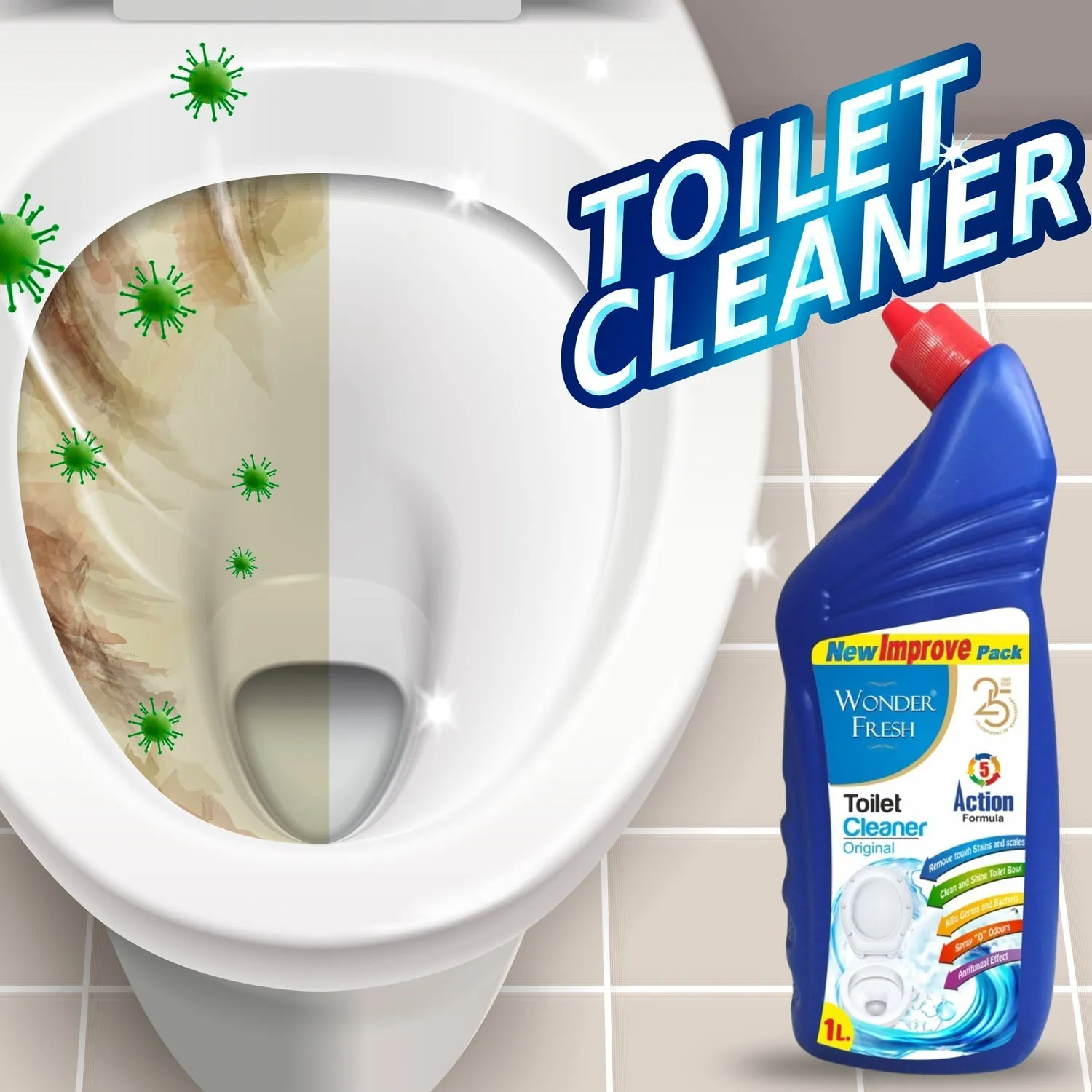 1328 Toilet Cleaner for Cleaning Toilet (1ltr)