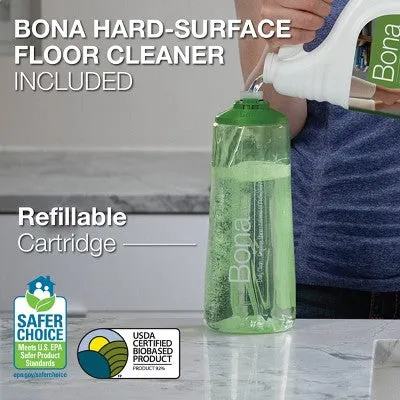 Open Box - Bona Floor Mop Starter Kit - 1 Spray Mop, 1 Reusable Microfiber Pad, 1 Refillable Multi Surface Floor Cleaner Liquid