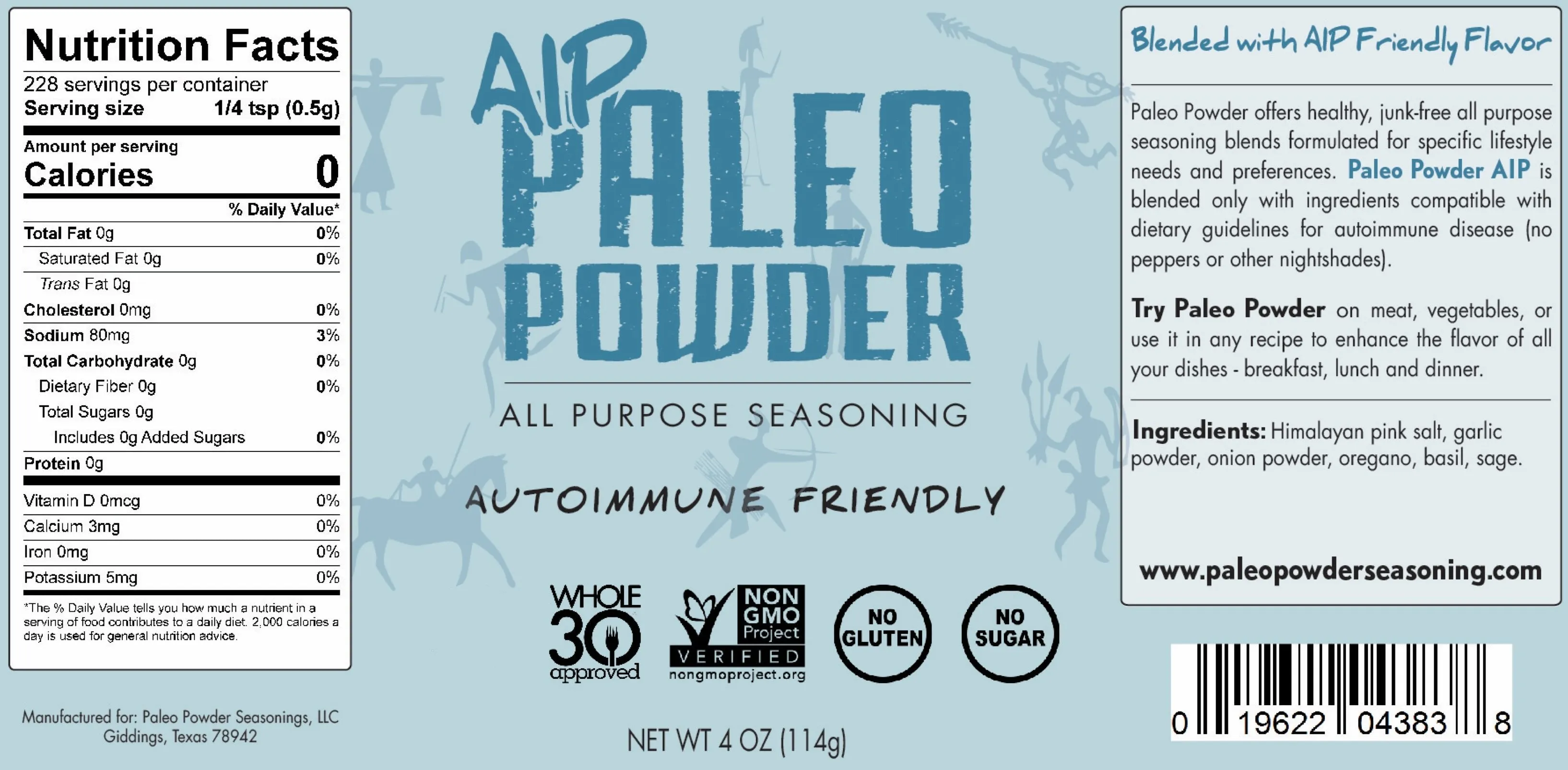Paleo Powder All Purpose Seasoning Lifestyle Four Pack