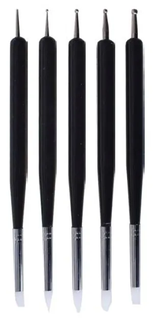 Set of 5 Nail art brushes French manciure point